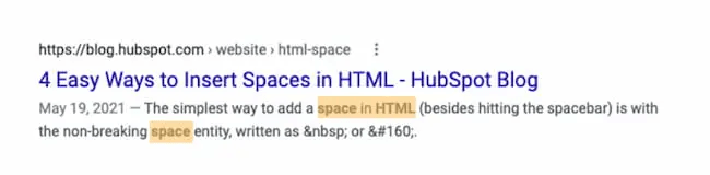 HTML Space